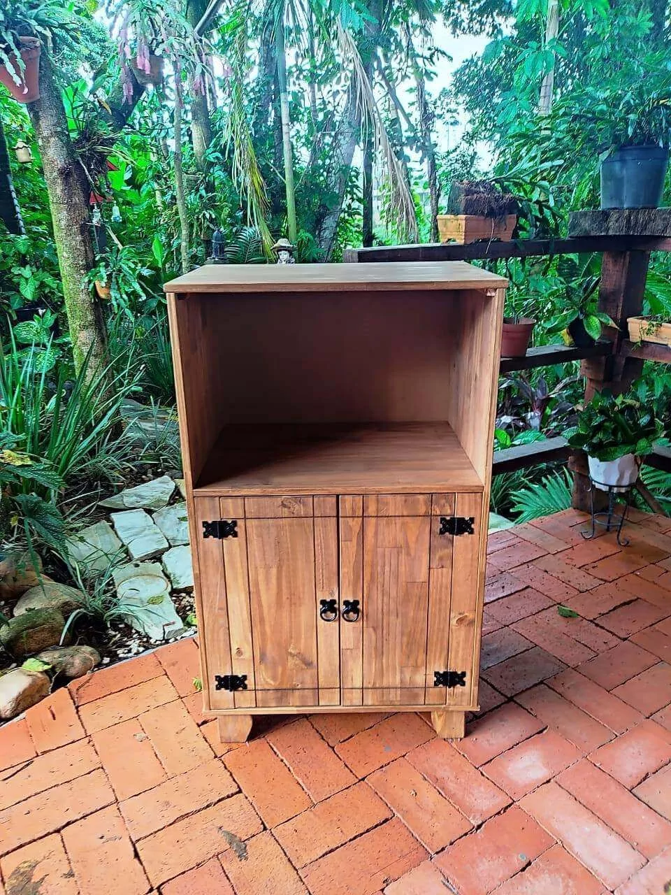 Balcão Para Forno/Micro Multi Uso 1,03x64x45 De Madeira Maciça Móveis Rio Negrinho