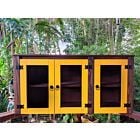 Aéreo 1,20m 3 Portas Com Detalhes Em Amarelo De Madeira Maciça Móveis Rio Negrinho Aéreo 1,20m 3 Portas Com Detalhes Em Amarelo De Madeira Maciça Móveis Rio Negrinho