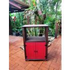 Balcão Multiuso Forno/Micro Com Detalhes Em Vermelho De Madeira Maciça Móveis Rio Negrinho Balcão Multiuso Forno/Micro Com Detalhes Em Vermelho De Madeira Maciça Móveis Rio Negrinho