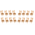 Kit Com 16 Cadeiras Sem Pintura De Madeira Maciça Bela Móveis
