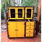Kit Aéreo + Balcão De Pia Com Detalhes Em Amarelo De Madeira Maciça Móveis Rio Negrinho Kit Aéreo + Balcão De Pia Com Detalhes Em Amarelo De Madeira Maciça Móveis Rio Negrinho
