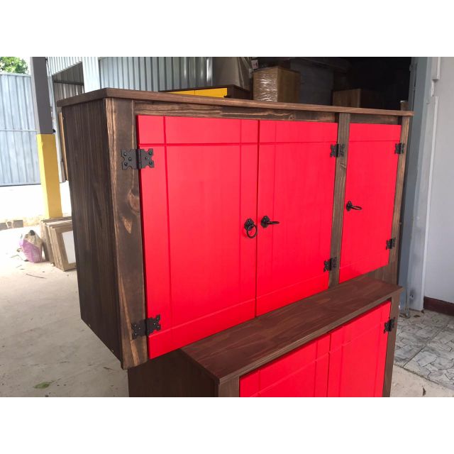 Aéreo 1,20m 3 Portas Com Detalhes Em Vermelho De Madeira Maciça Móveis Rio Negrinho Aéreo 1,20m 3 Portas Com Detalhes Em Vermelho De Madeira Maciça Móveis Rio Negrinho