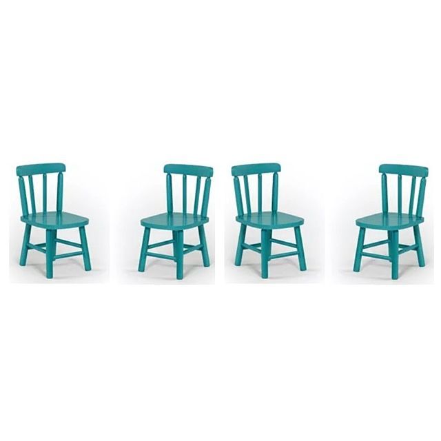 Conjunto De 4 Cadeiras Intantil Azul Disamóveis