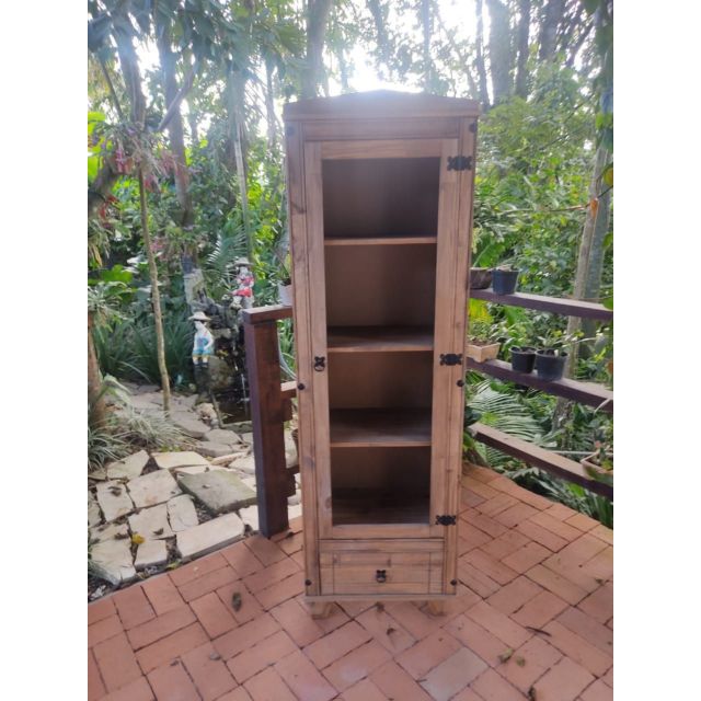 Cristaleira 1 Porta 1 Gaveta De Madeira Maciça 180X58X35 MóveisMóveis Rio Negrinho Cristaleira 1 Porta 1 Gaveta De Madeira Maciça 180X58X35 MóveisMóveis Rio Negrinho
