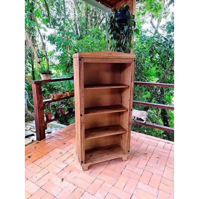 Estante Para Livros Média Madeira Maciça 1,50X74X32 Móveis Rio Negrinho Estante Para Livros Média Madeira Maciça 1,50X74X32 Móveis Rio Negrinho