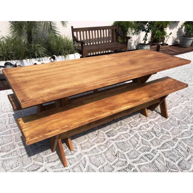 Mesa De Churrasco 2,25m Com 2 Bancos De Madeira Maciça Móveis Rústicos Adelin Mesa De Churrasco 2,25m Com 2 Bancos De Madeira Maciça Móveis Rústicos Adelin