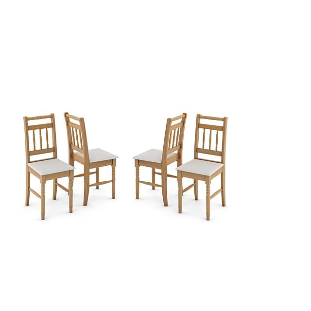 Conjunto De 4 Cadeiras Torneada Móveis Tradição