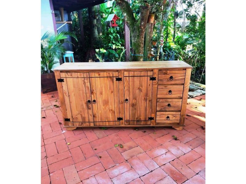 Balcão  Com Tampo De Madeira Maciça 85X40X1,60 Móveis Rio Negrinho