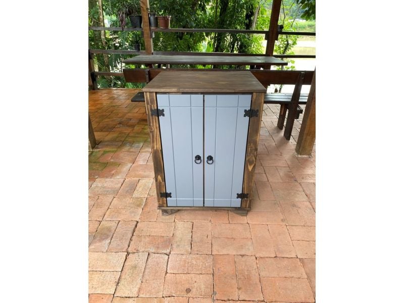 Balcão 60cm Com Tampo E Detalhes Em Cinza De Madeira Maciça Móveis Rio Negrinho Balcão 60cm Com Tampo E Detalhes Em Cinza De Madeira Maciça Móveis Rio Negrinho