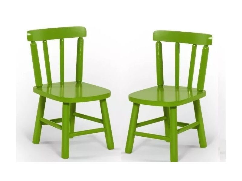 Par De Cadeiras Intantil Verde Disamóveis