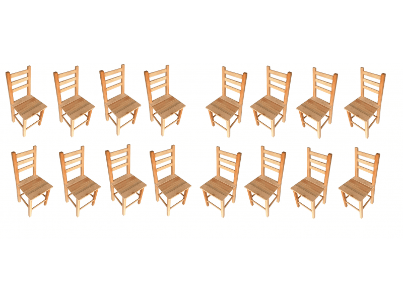 Kit Com 16 Cadeiras Sem Pintura De Madeira Maciça Bela Móveis