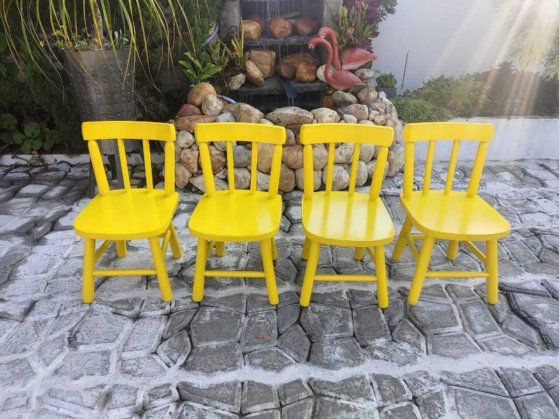 Conjunto De 4 Cadeiras Infantil Amarelo DisaMóveis
