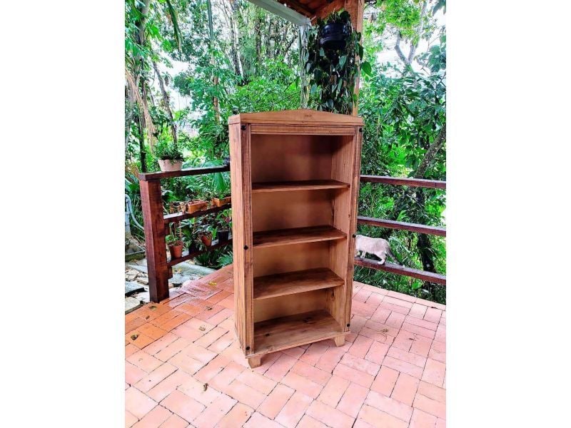 Estante Para Livros Média Madeira Maciça 1,50X74X32 Móveis Rio Negrinho Estante Para Livros Média Madeira Maciça 1,50X74X32 Móveis Rio Negrinho