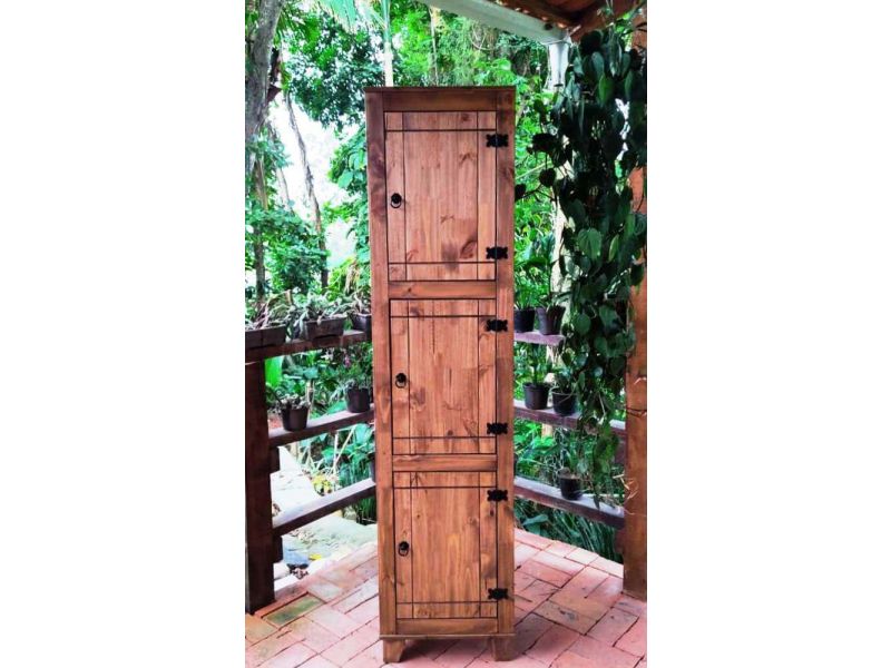 Paneleiro 3 Portas Madeira Maciça 1,99x49x30 Móveis Rio Negrinho