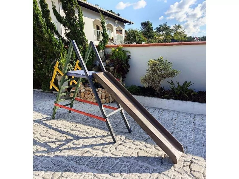 Escorregador 110x200 Playground De Madeira Móveis Rústicos BV Magazine
