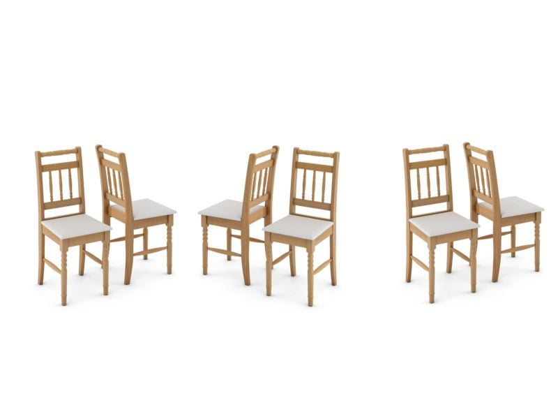 Conjunto De 6 Cadeiras Torneada Móveis Tradição